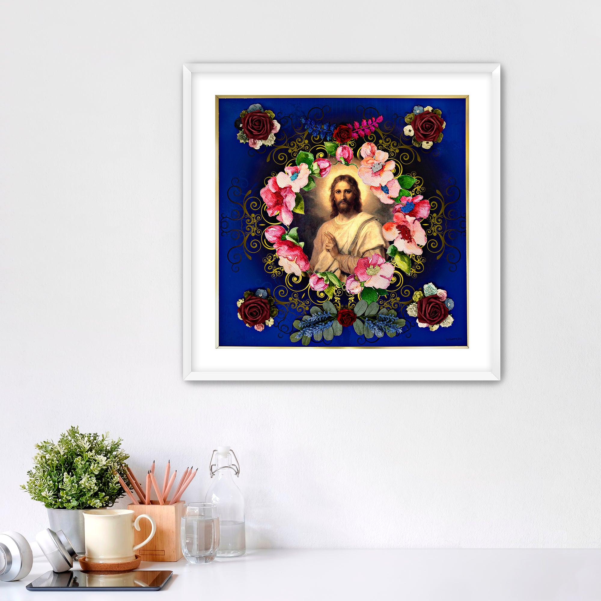 Framed Fine Art Paper Print of Jesus Christ
