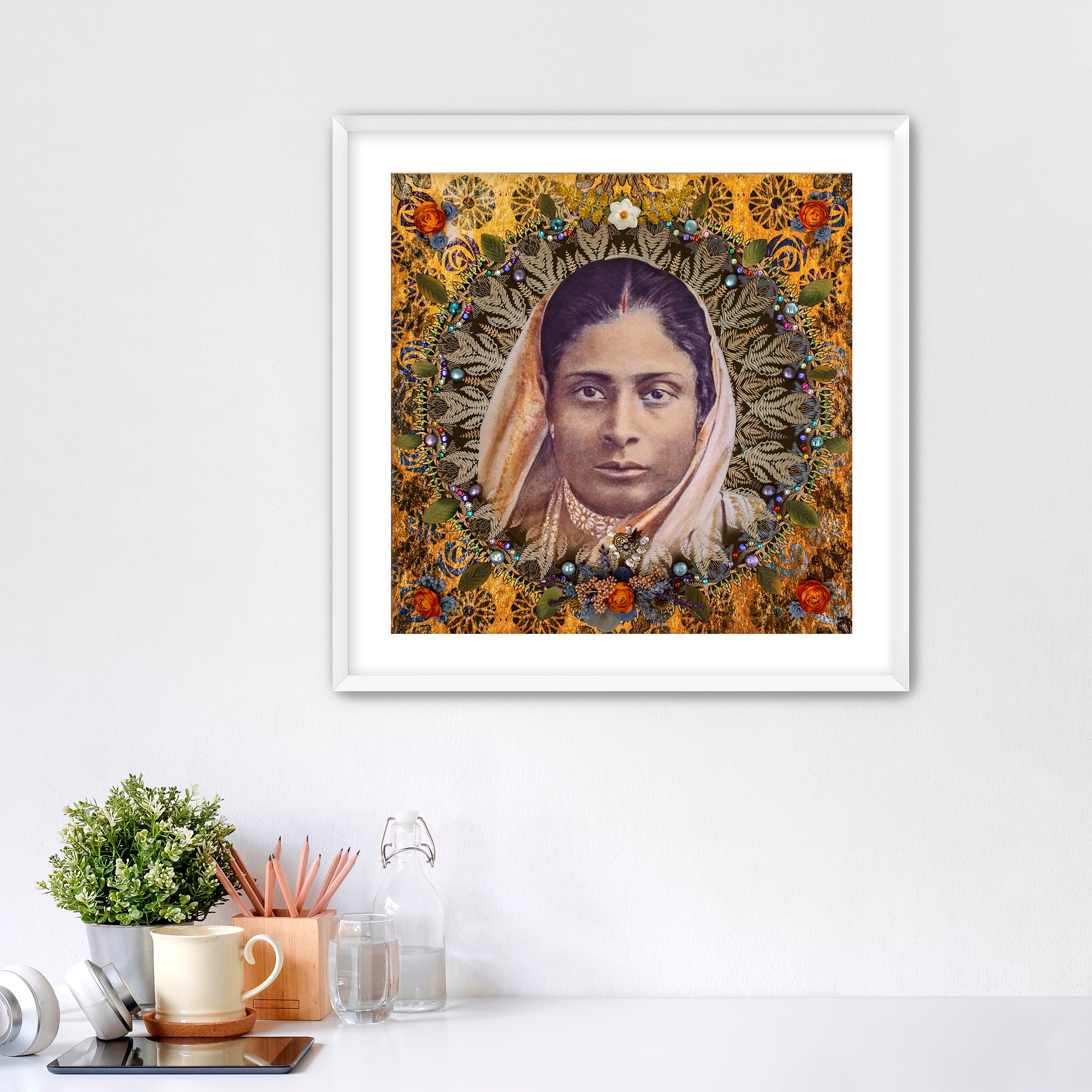 Framed Fine Art Paper Print of Paramhansa Yogananda’s Mother