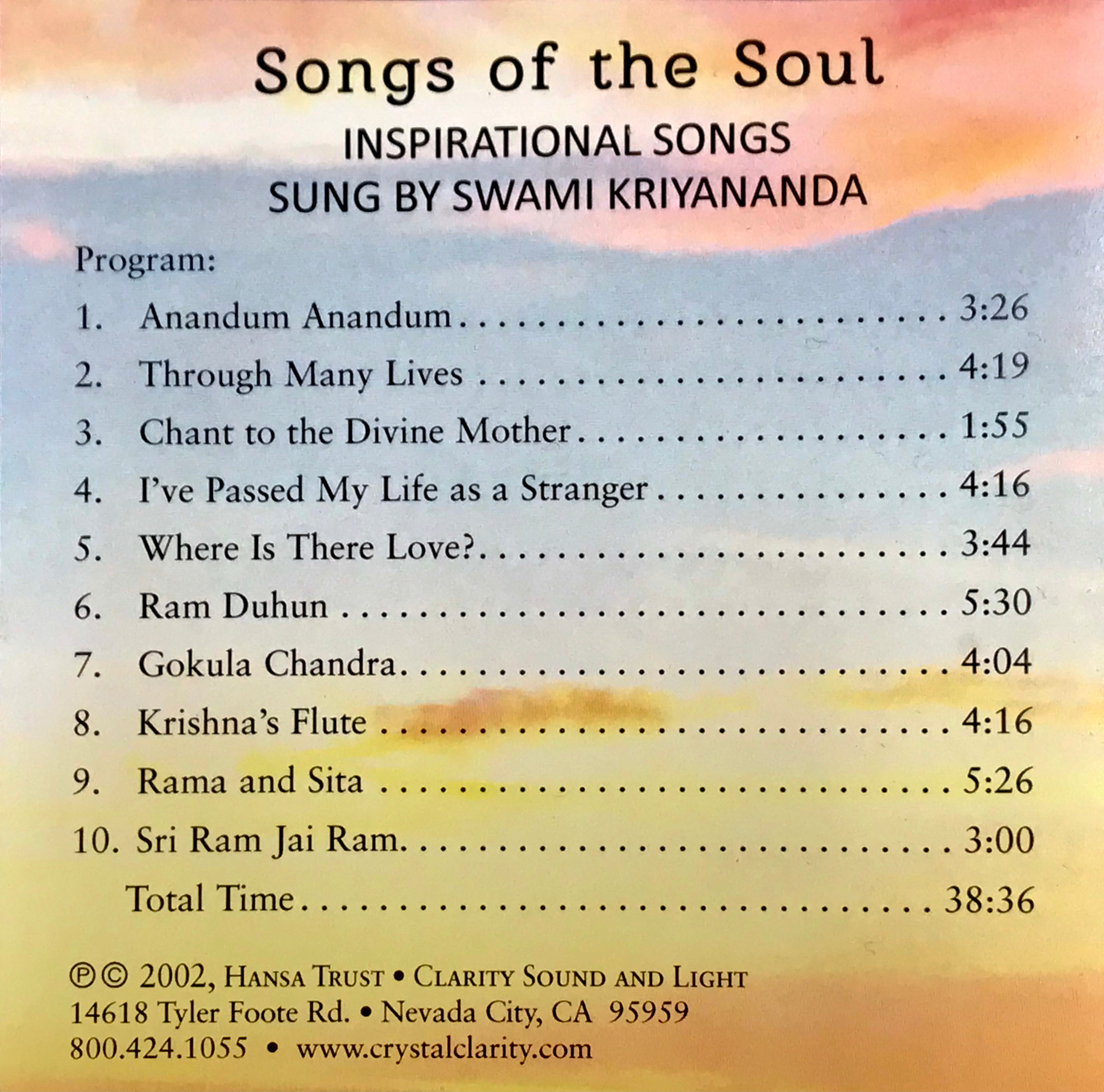 Songs of the Soul CD
