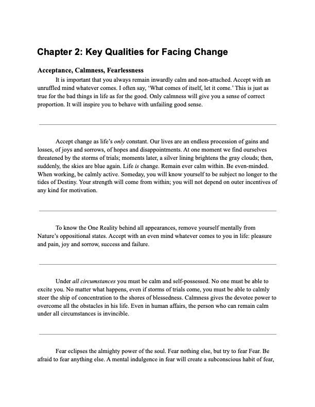 How to Face Life’s Changes