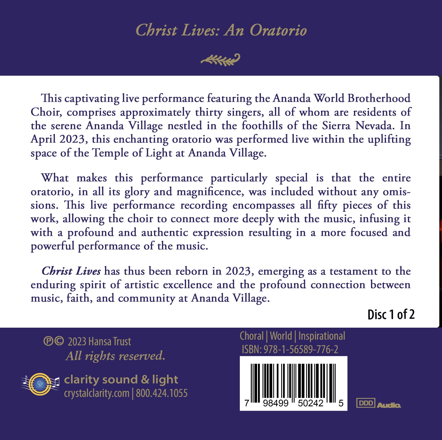 Christ Lives: An Oratorio (2023)