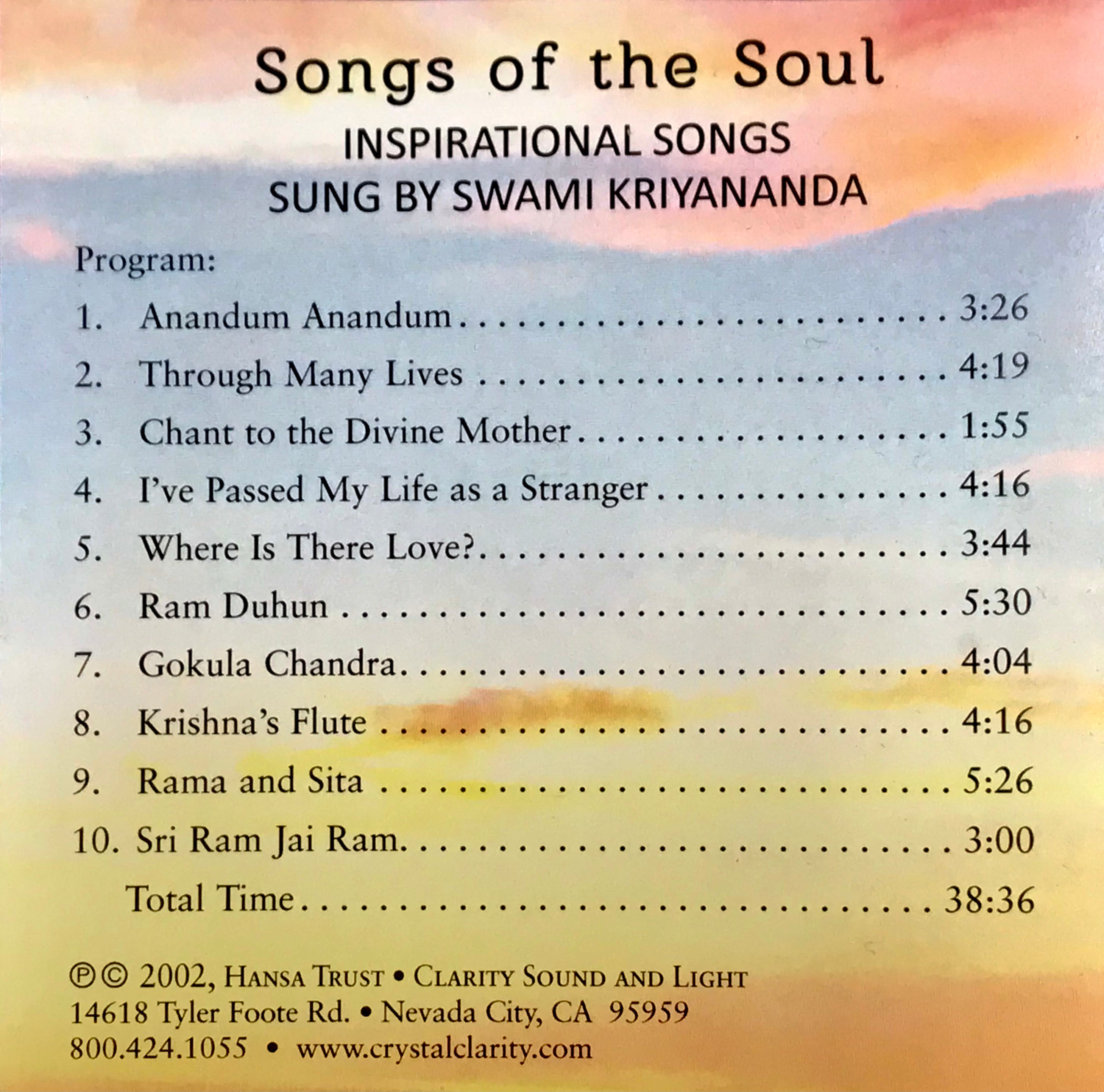Songs of the Soul CD